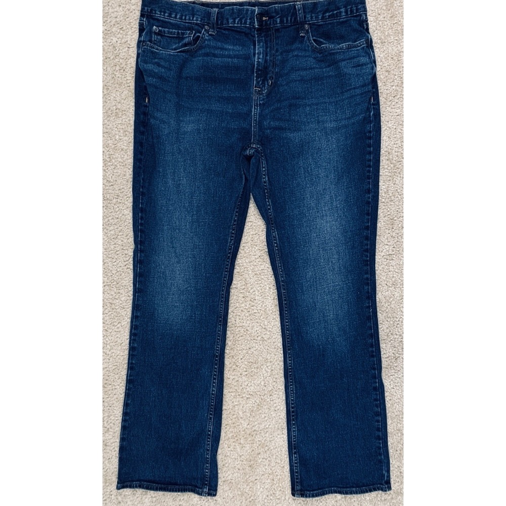 Old Navy Built-In Flex Jeans Mens 38X32 Blue Denim Cotton Straight Faded Stretch